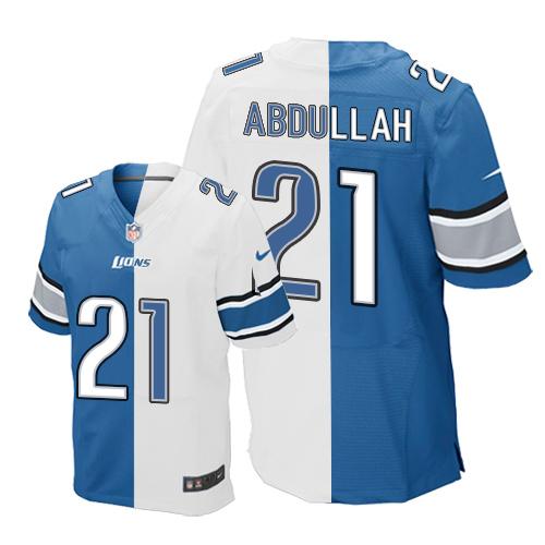 Nike Lions #21 Ameer Abdullah Blue/White Men's Stitched NFL Elite Split Jersey